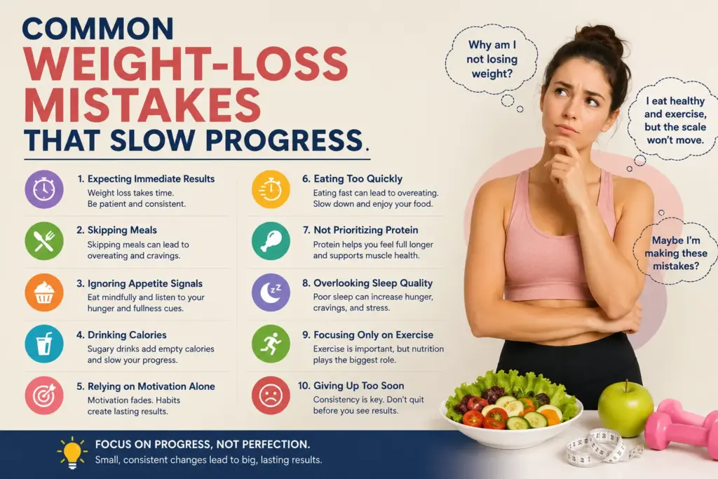 Person reflecting on common weight loss mistakes and daily diet habits